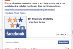Dentist Dr. Mullaney Media PA Facebook give away