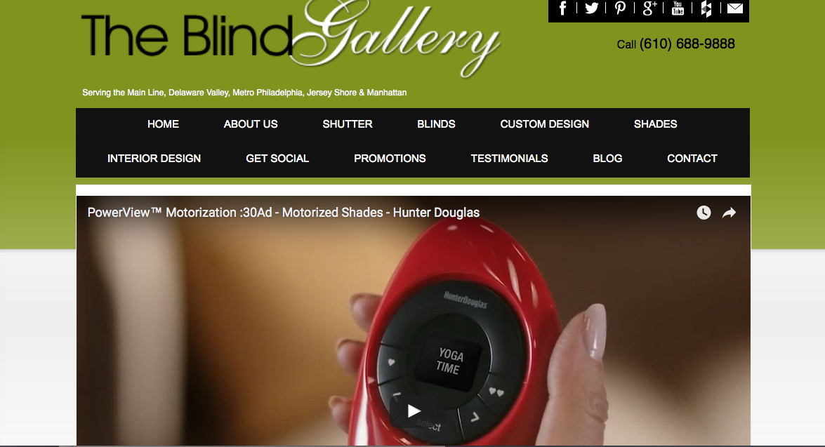 The Blind Gallery Wayne PA Website design